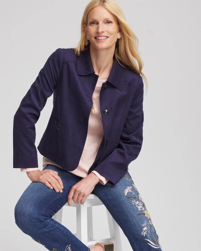 Suede Cropped Jacket - image 2